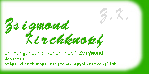 zsigmond kirchknopf business card